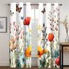2 Pcs Flower butterfly print curtains,suitable for bedroom,living room kitchen decoration,home decoration,window decoration