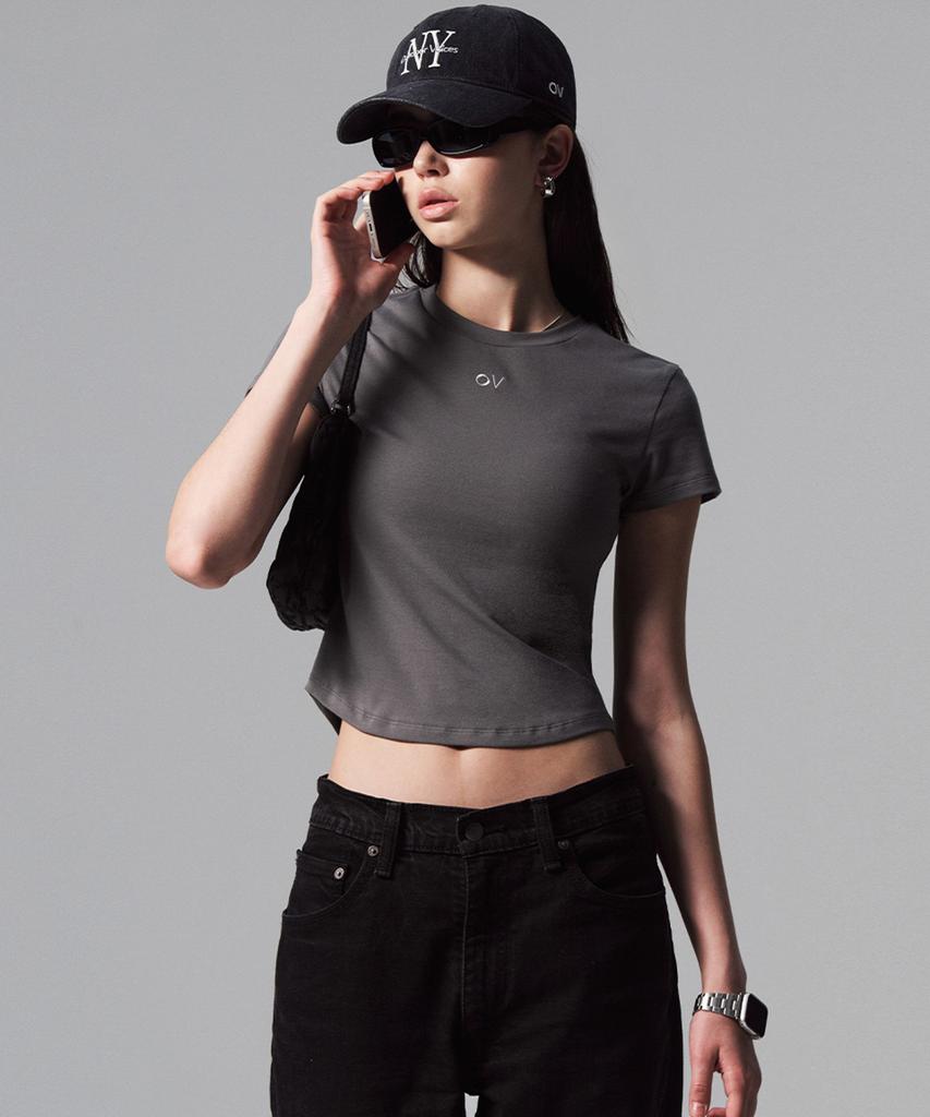 Ausdoeoboiseu (W)Ov Central Logo Baby Tee (Gray)