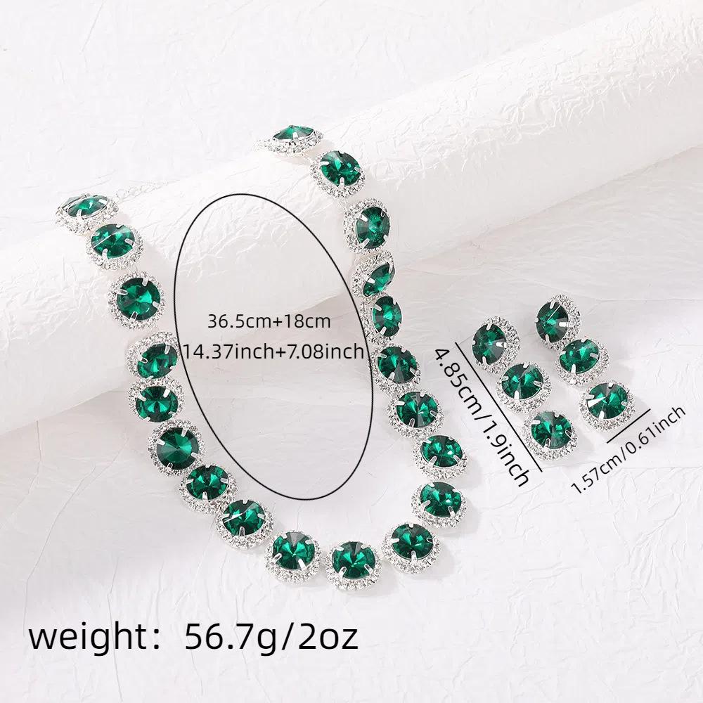Water Diamond Claw Chain Earring and Necklace Set , Rhinestone Jewelry for Wedding Birthday Party Gift