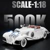 1/18 Mercedes-Benz 500K 1936 Alloy Die Cast Toy Car Model Sound and Light Children's Toy Collectibles Birthday gift