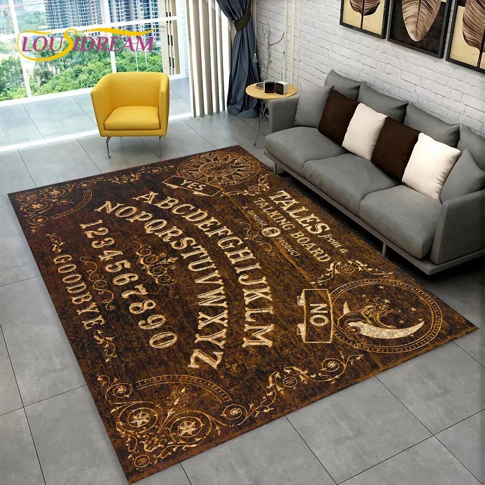 Ouija Tarot Witchcraft Gothic Mystical Carpet Living Room Bedroom Sofa Doormat Rug Non-slip Large Area Floor Mat Home Decoration