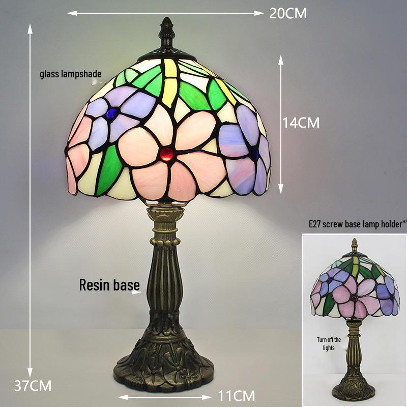 Tiffany Vintage Stained Glass Table Lamp for Bedside or Cafe