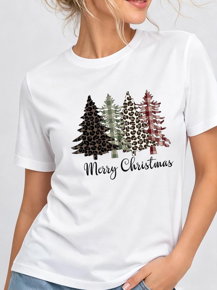 (Asian Size) style trend Print Woman Clothing New Year T Shirt Christmas Festival Tee Women Fashion Top Short Sleeve Graphic T-shirts