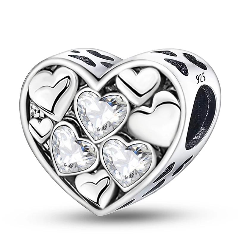 Copper Metal Sweet Multicolor Love Heart Series Charm Bead Component Designed For Women Do It Yourself Bracelets High Quality personalized High