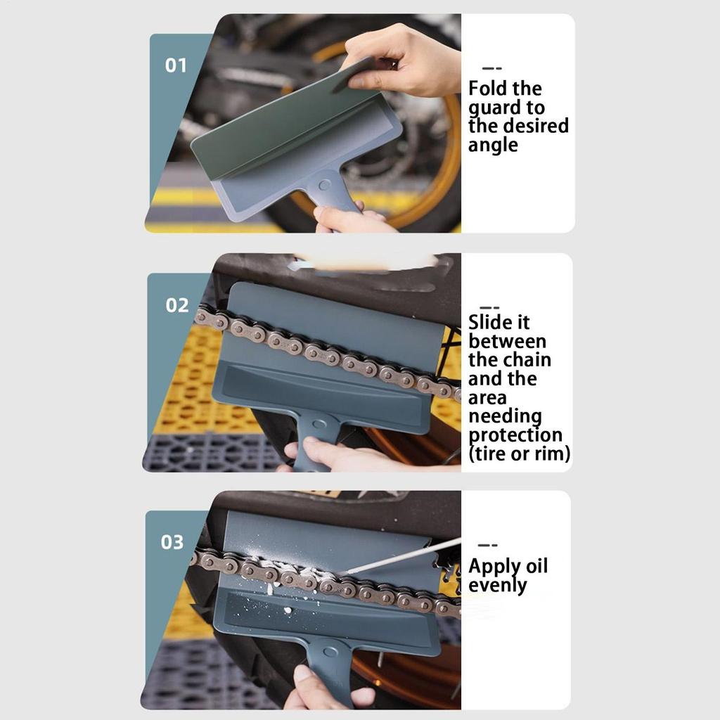 Bike Chain Oil Applicator Motorcycle Chain Oil Baffle No Clutter Foldable Oil Baffle For Women Youth Men Dad Beginner Long