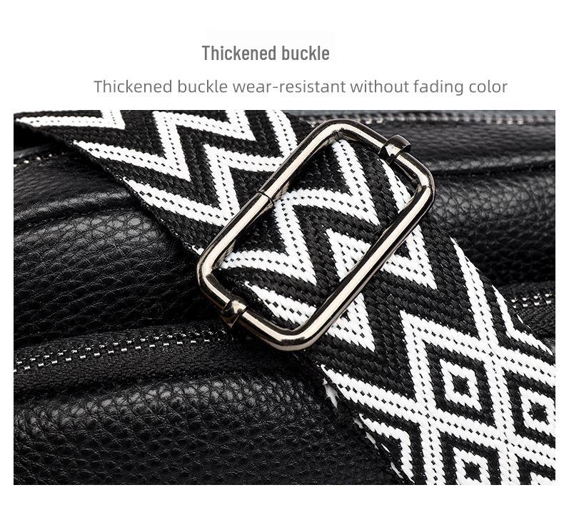 Women's Genuine Leather Lychee Pattern Shoulder Crossbody Bag - Versatile Small Square Design