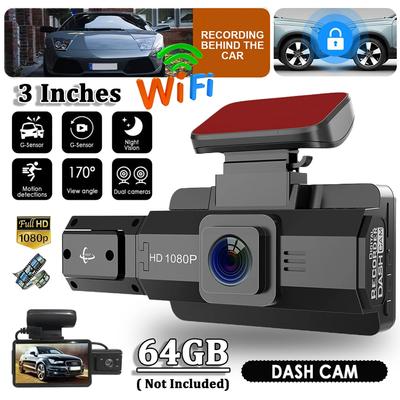 3 Inch Dash Cam for Cars Black Box HD 1080P Car Video Recorder Loop Recording Dvr Car Camera Way with WIFI Night Vision G-sensor