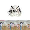 Bow Tie Drawstring Rabbit Plush Backpack With Pearl Chain For Daily Use