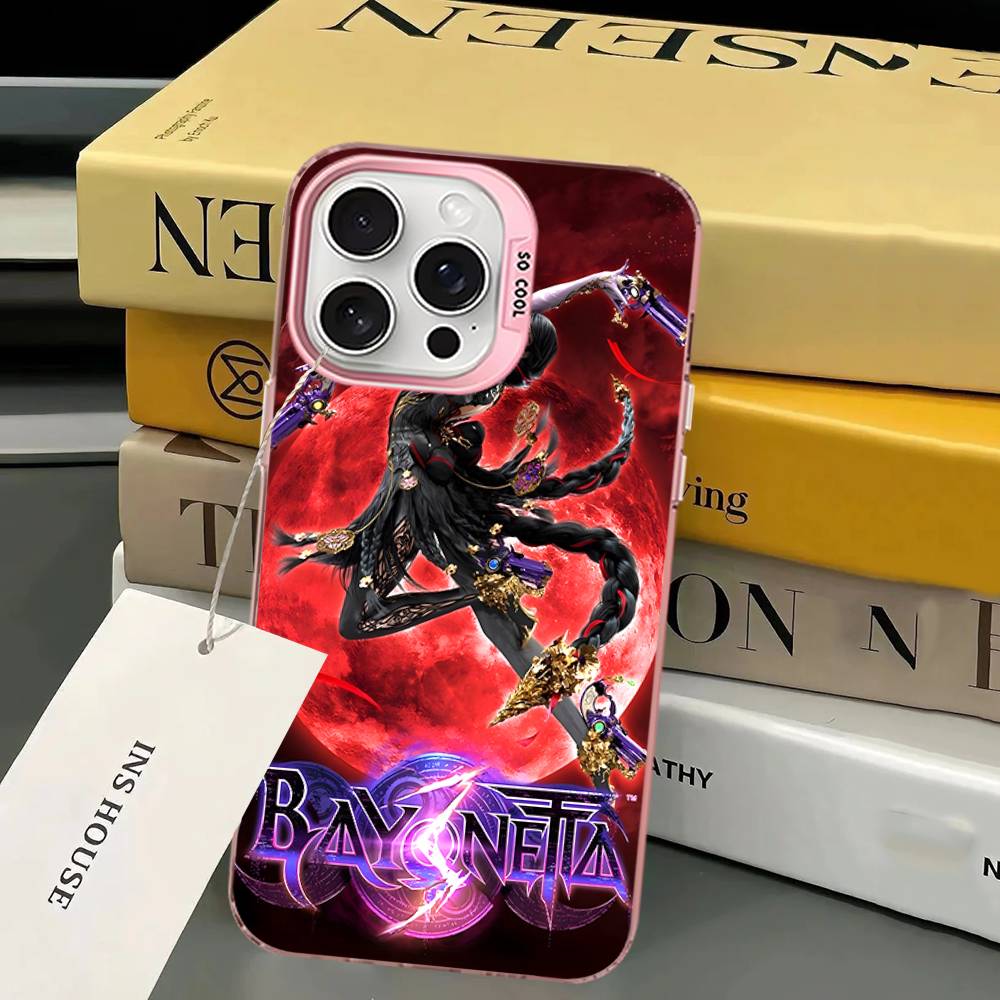 Game Bayonetta Anime Phone Case Color Silver Shell For LPhone 17 16 16e 15 14 13 12 11 Pro Max Plus