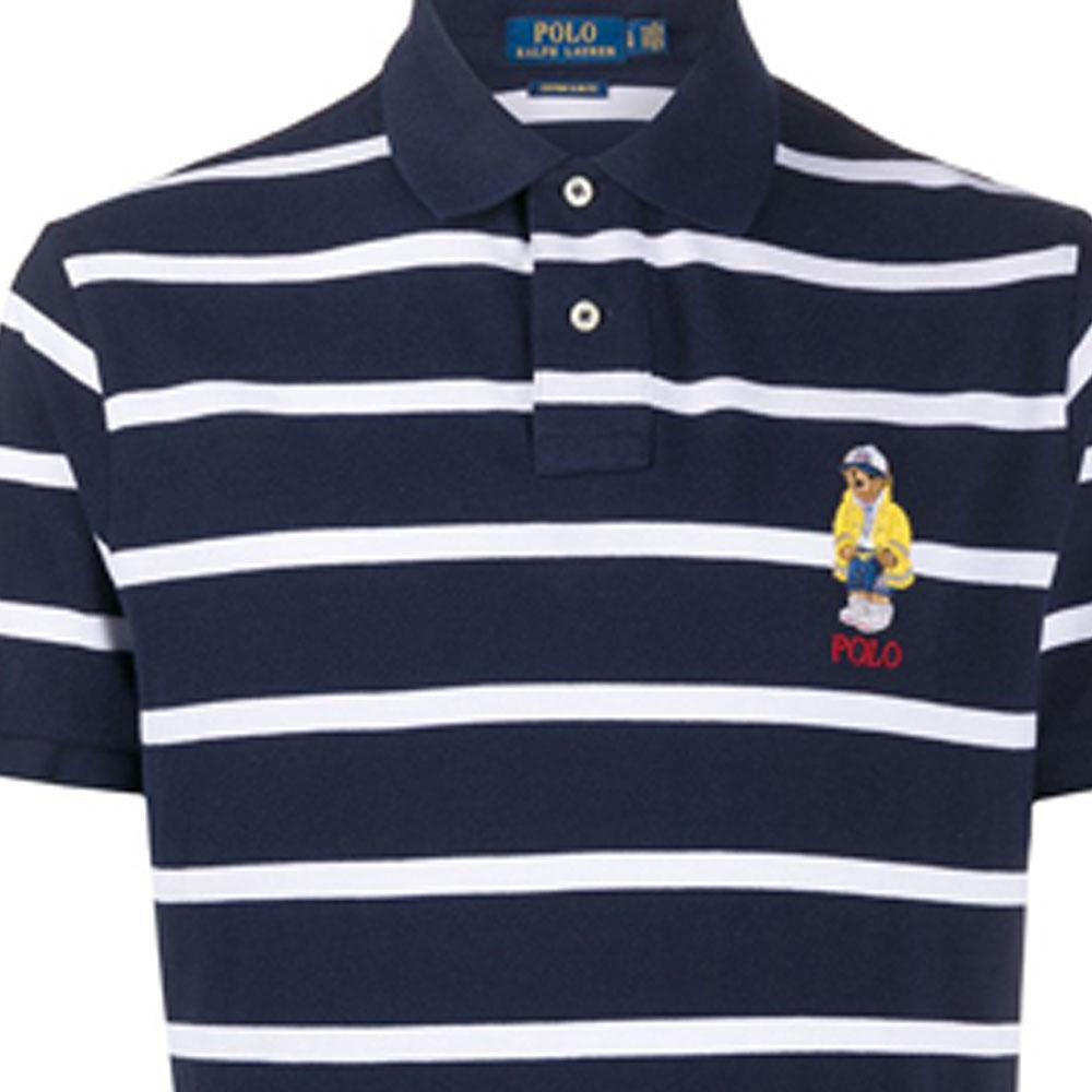 Polo Ralph Lauren Striped Loose Fit Short Sleeve Polo Shirt Men Tops Blue 710795723-001