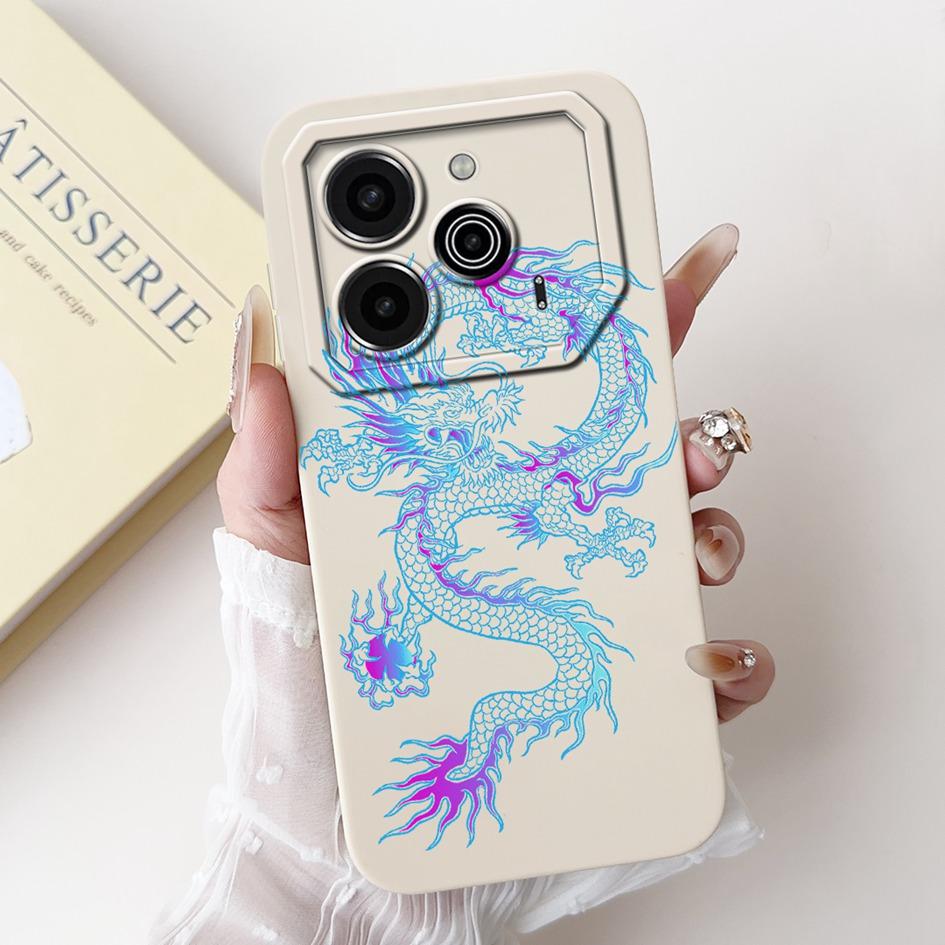 Pova 6 Case For Tecno Pova 6 Pro 5G Silicone Cover Cute Dinosaur Panda Camera Lens Protector Bumper For Tecno Pova6 Pro LI9 Capa