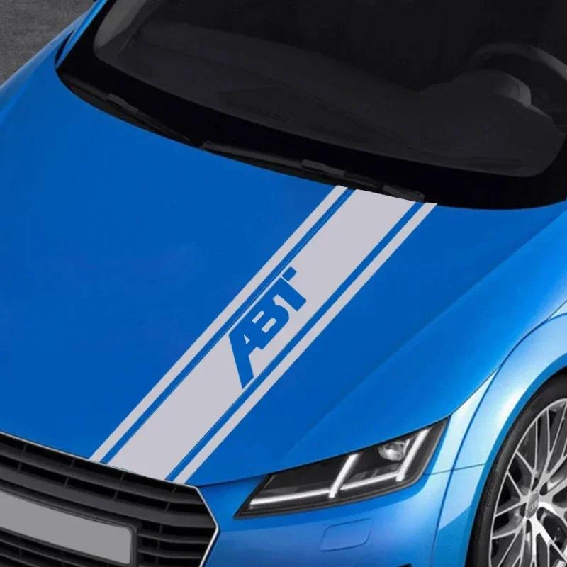 ASGBH1 Car Front Bonnet Hood Stickers Vinyl Decals Exterior for Volkswagen VW ABT Emblem Body Anti Scratch Film Stripe Accessories