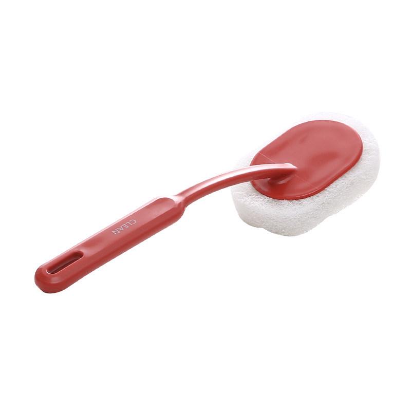 Long Handle Sponge Scrubber for Bathroom, Thickened Scouring Pad Brush for Bathtubs, Floors, and Tile Stain Removal