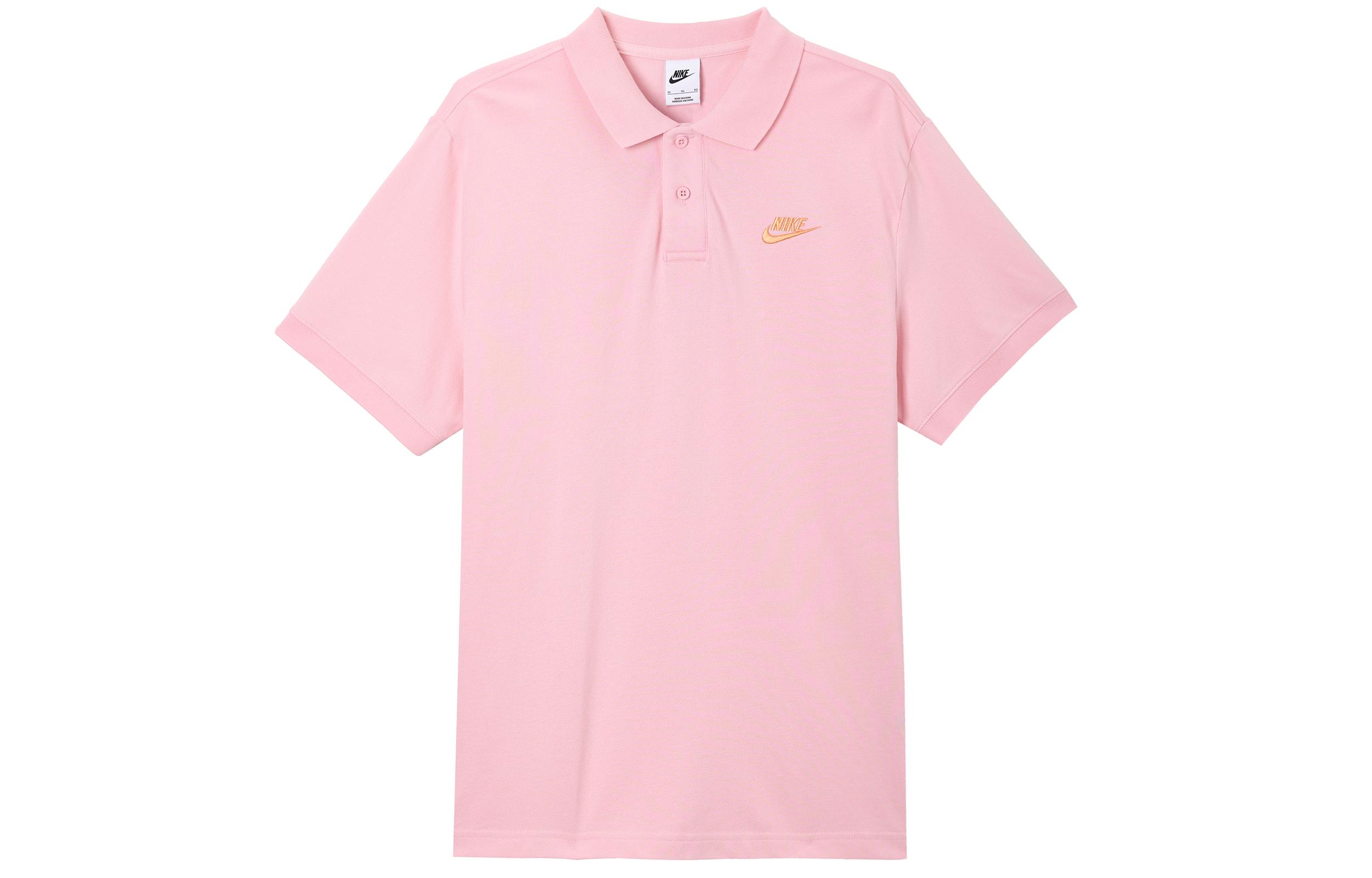 Nike Polo Shirts Men s Pink Polo Collar Moderate Straight Fit CJ4457-691