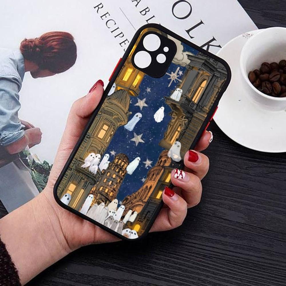 Little Ghost Phone Case For IPhone 14 11 12 13 Mini Pro Max 8 7 Plus X XR XS MAX Translucent Matte Cover