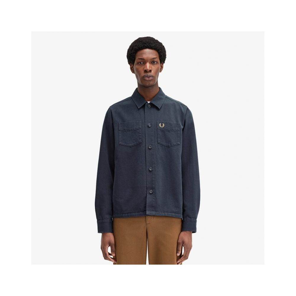 

Fred Perry Верхняя рубашка из твила, темно-синяя Afpm2436627 608 L