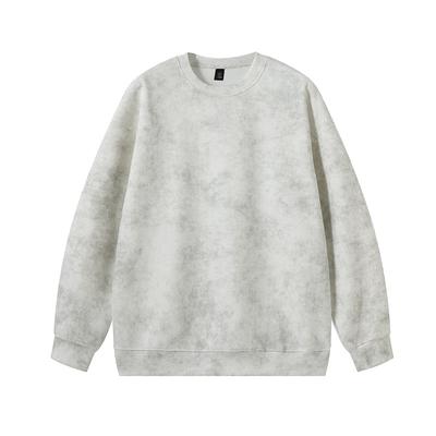 Βρώμικο Φούτερ Tie-dye Ανδρικό Άνοιξη και Φθινόπωρο Αμερικανικό Ρετρό Βαριάς Ποιότητας Μοντέρνο Στρογγυλή Λαιμόκοψη Street Ζακέτα Ζευγαριού