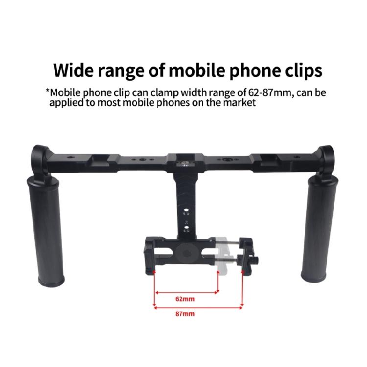 Video Cage Rig Case Carbon Fiber Hand Grip with 1/4 3/8 Thread Cold Shoe Mount