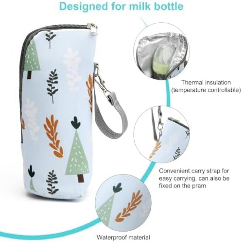Isolerad nappflasketaska, Bärbar termisk flaskpåse, Vattentät temperaturkontroll för modersmjölksersättning, Kylväska för barnvagn utomhusresor