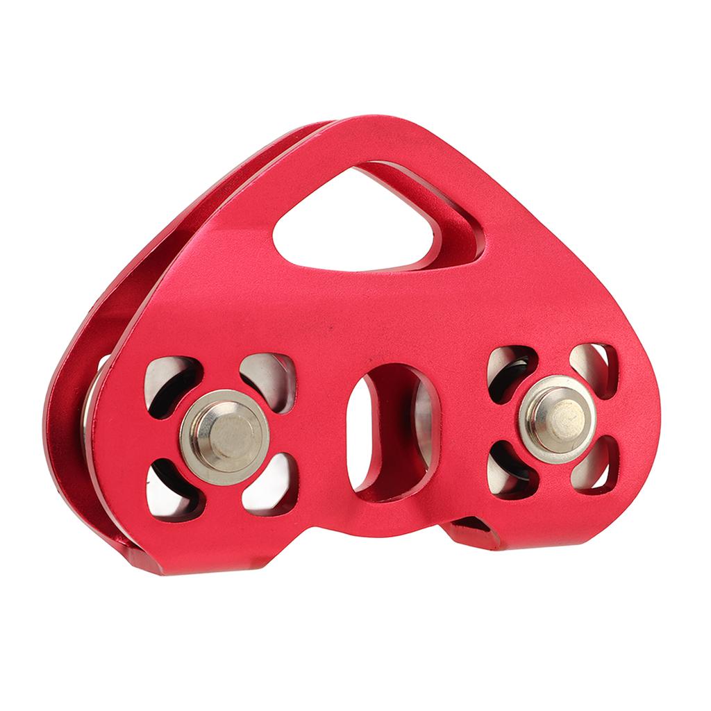 Mountaineering Climbing Double Axle Double Zip Line Trolley Steel Rope Heart Pulley Ropeway Rescue