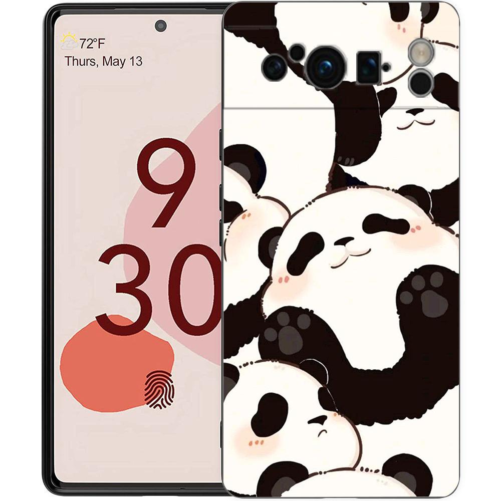 For Google Pixel 10 Pro Phone Case Pixel 9 Pro XL TPU Case Pixel 8 Pro 9A 8A 7A 7 6A 6 Pro Soft Cover Cartoon Panda