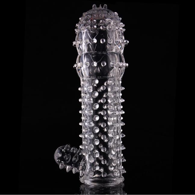 Crystal Dot Delay Condom Penis Sleeve Lasting Enlargement Sex product Spike Clitoris Delay Erection Aid Extend Toys for Man