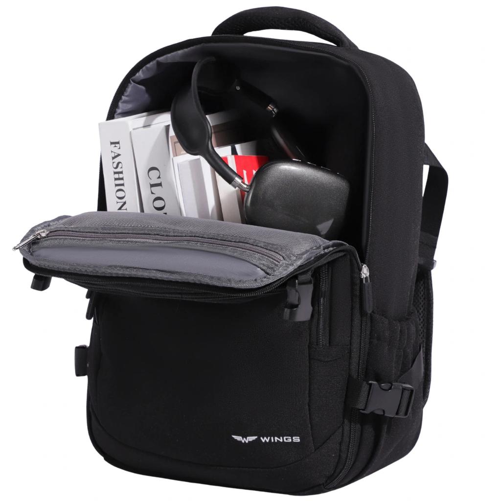 Wings Cabin Backpack Ryanair and Wizz Air Hand Luggage, Lightweight Travel Backpack Black