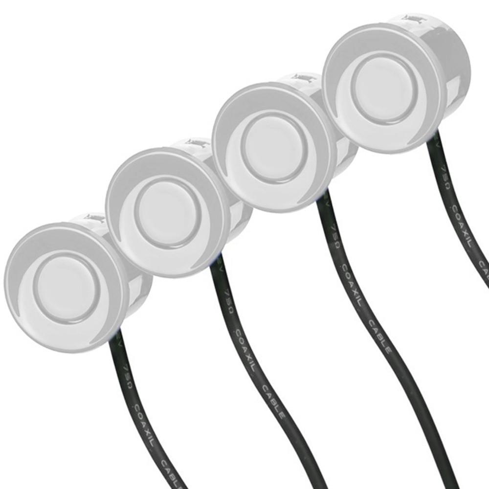 4 Parking Sensors, Buzzer, 12V Control Unit - White Off-Road Set