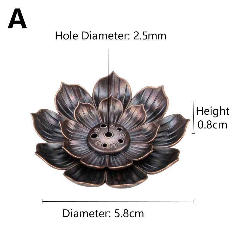 1PC Alloy Stick Holder Incense Burner Retro Lotus Plate Home Decoration Line Incense Ash Catcher