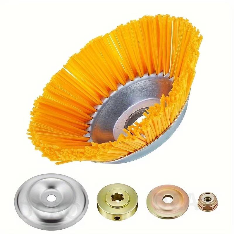 8" Nylon Wire Weed Trimmer Head: Bowl-Shaped Grout & Grass Removal Disc Brush - Lawn Mower Accessory