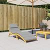 Sun Lounger Cushion Gray 186 X 58 X 4 Cm Oxford Fabric