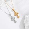 2026 Stone Cross Necklace Fashion Light Luxury Necklace Jewelry Premium Jewelry Full Diamond Men's Necklace
