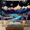 Mountains Galaxy Tapestry Starry Sky Landscape Tapestrys Room Decor Aesthetic Forest Landscape 3D Murals Backgroud Cloths