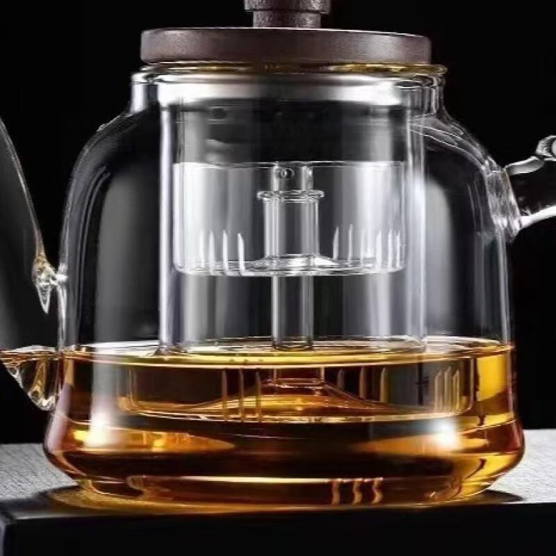 

Hanyou Walnut Handle Glass Teapot