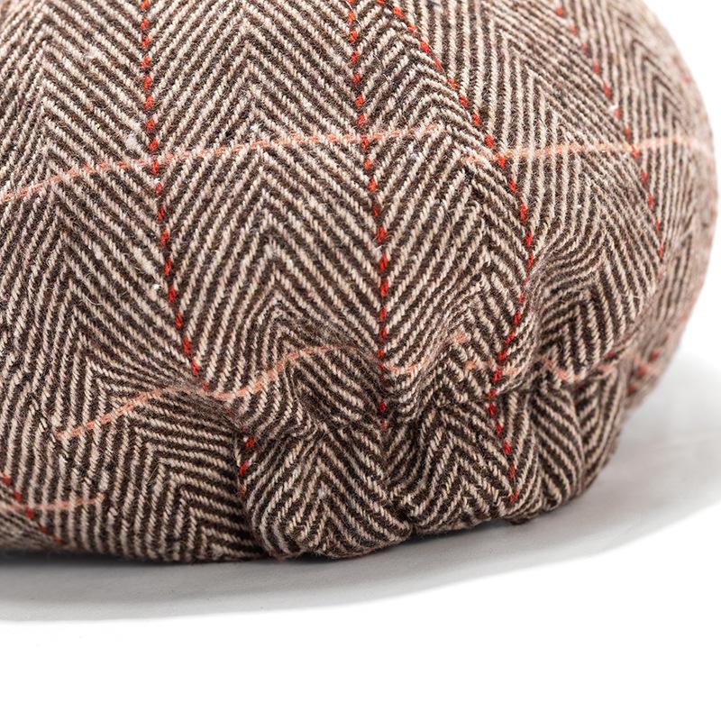Middle-Aged and Elderly Octagonal Cap Men's Beret Autumn Winter Newsboy Caps Woolen Painter's Cap