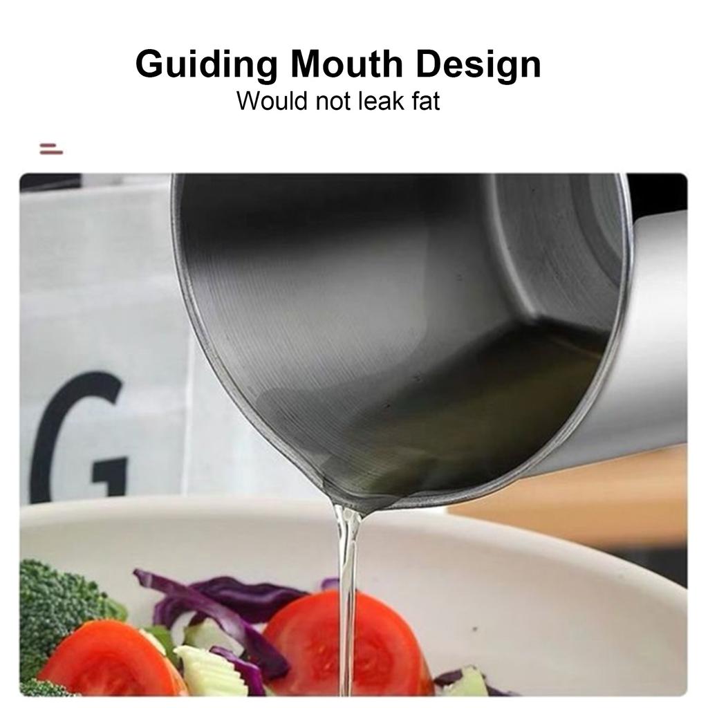 Kitchen Oil Pot Stainless Steel Oil Filter Household Cooking Oil Fat Separator with Lid