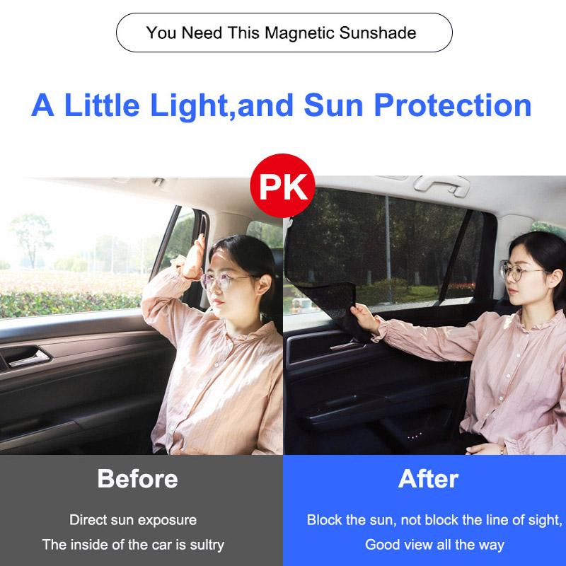 Magnetic Car Sun Shade UV Protection Curtain Sunshade Side Window Mesh Anti-direct Sun Visor Summer Protection Film Accessories