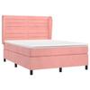 Lit avec matelas - Maison Exclusive - 140x190 cm - Velours rose - Tête de lit réglable