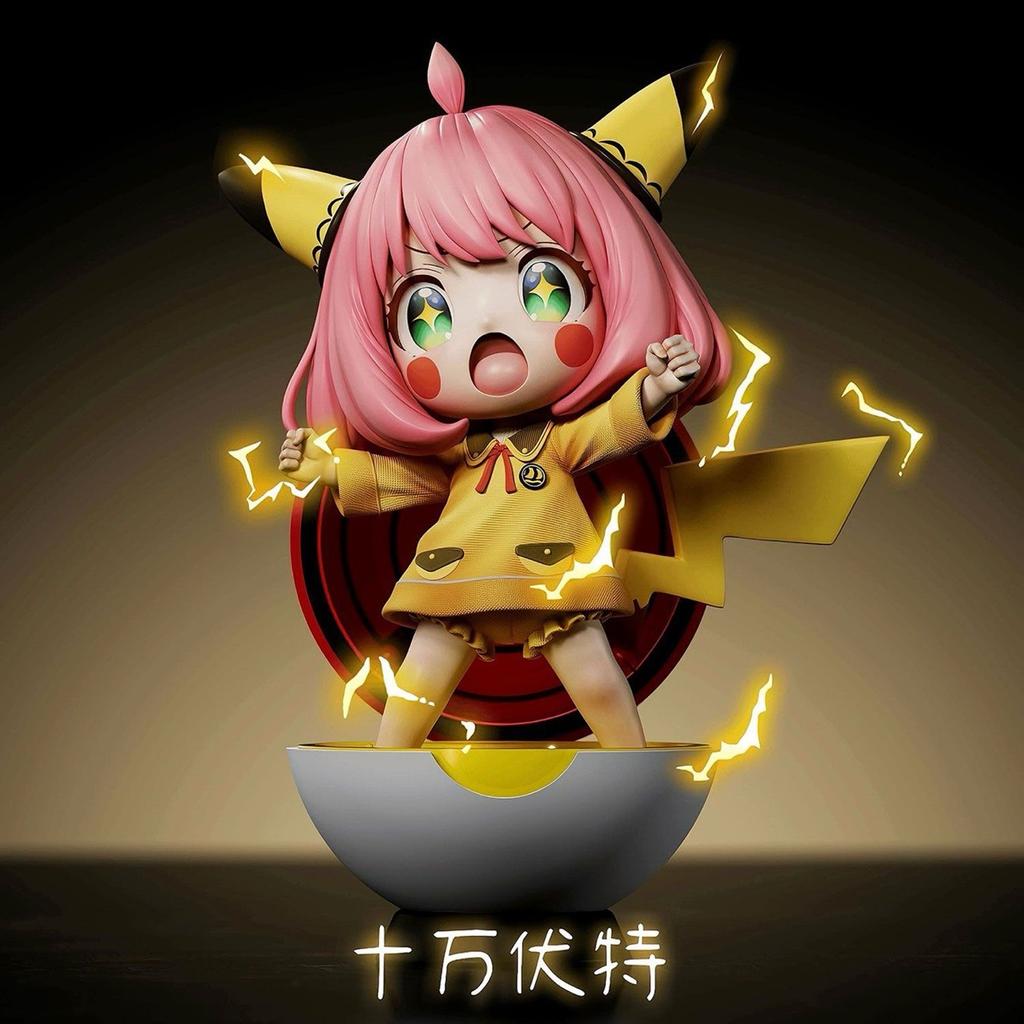 Spy Family Anya Anime Figure Anya Cos Pikachu Action Figurine Attack On Titan Model Collection Statue Doll Toys Kids Gifts