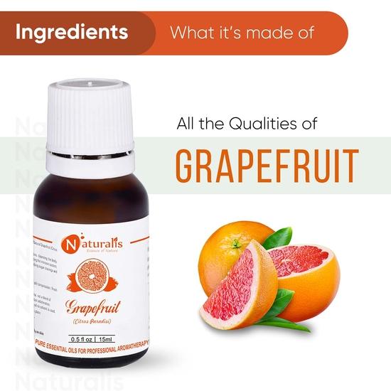 Naturalis Grapefruit Essential Oil 15ml – Pure and Natural Aromatherapy Oil for Energy, Ideal for Topical Application and Wellness