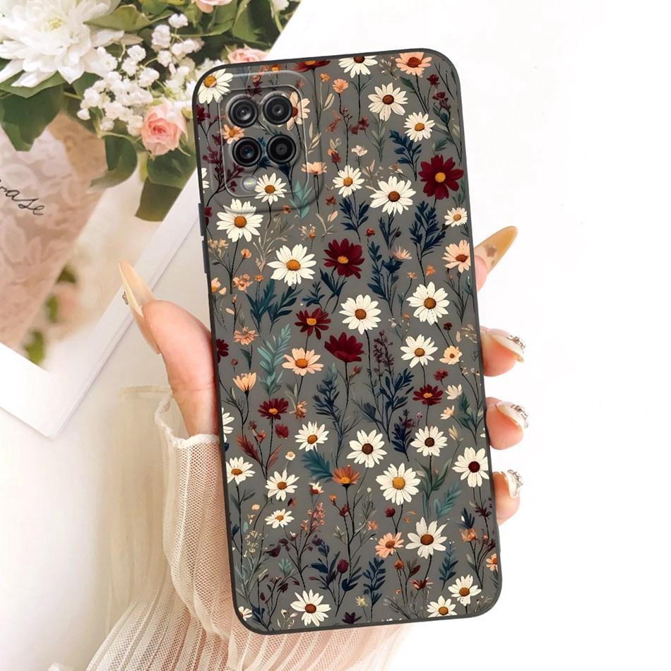 For Samsung Galaxy A12 M12 SM-A125F A127F Cute Cat Flower Butterfly Cartoon Phone Case Shockproof Soft Silicone Cases