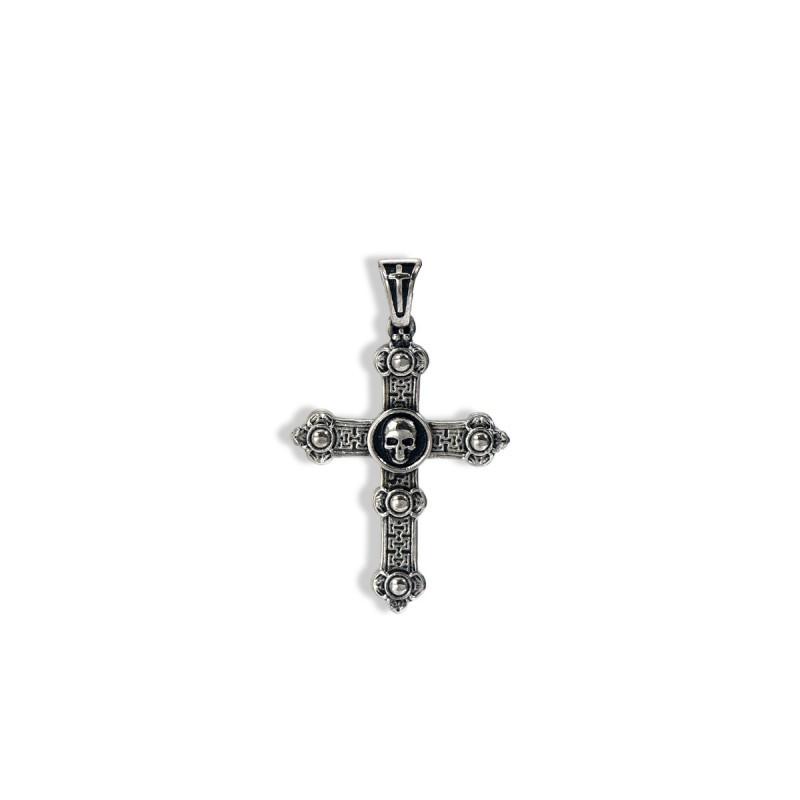 European American Cross Necklace Stainless Steel Art Retro Versatile Personalized Skull Pendant