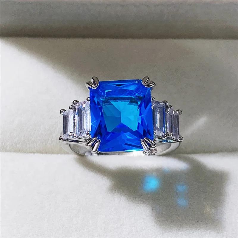 

2026 Luxury Simple Big Rectangle Zirconia Rings for Women High Quality Fashion Wedding Party Zircon Valentine s Day Gift Hot 10