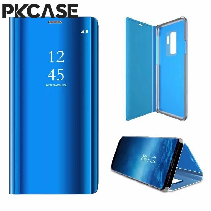 PKCASE Smart Mirror Klapphülle für Samsung A05 A05S A15 A35 A25 A33 A34 5G Note 20 Ultra Stoßfeste Leder-Ständer-Abdeckung