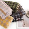 Fashion Contrasting Houndstooth Fringed Scarf for Women Winter New Fashion Warm and Versatile Imitation Cashmere Large Shawl