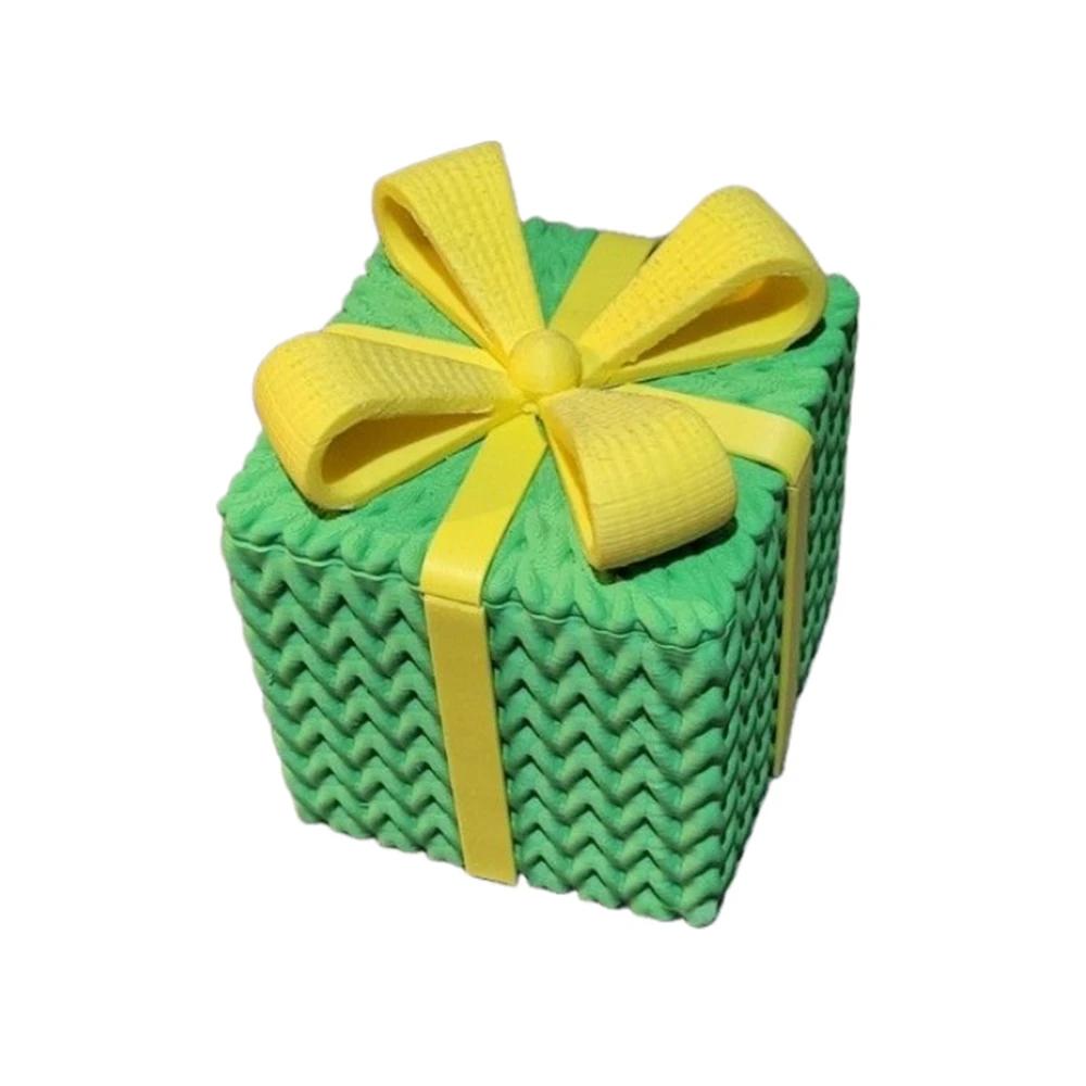 1 Stück Mini-Größe Weihnachtsgeschenkboxen mit Schleifendeckel Geschenkboxen für Weihnachtsdeko Außen Innen, Geschenkbox Neujahrsgeschenke Ornament