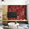 Papel de contacto decorativo de vinilo autoadhesivo de PVC con efecto mármol rojo, repelente al agua, para baños, cocinas, armarios y encimeras.