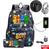 Collision Party Printed Student Bag Set Locked Backpack