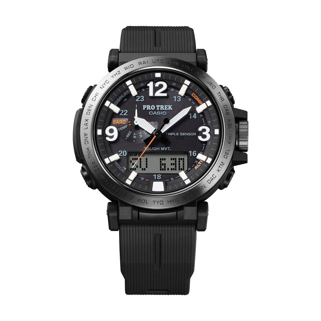 Casio Pro Trek Men's Stainless Steel 100M Water Resistant Analog Alarm Quartz Watch PRW-6611Y-1