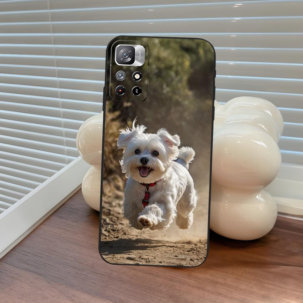 Cartoon Maltese Dog Phone Case for Xiaomi Poco M4 F7 M7 M6 M5 F6 F5 X7 X6 X5 C71 C75 C61 C65 Pro Plus Ultra Cover